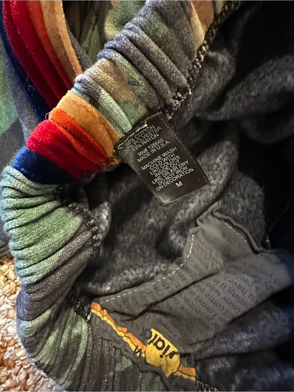 Rare Aviator Nation Green Jungle Tiger-Print Joggers with Red & Gold Stripes - Picture 6 of 6
